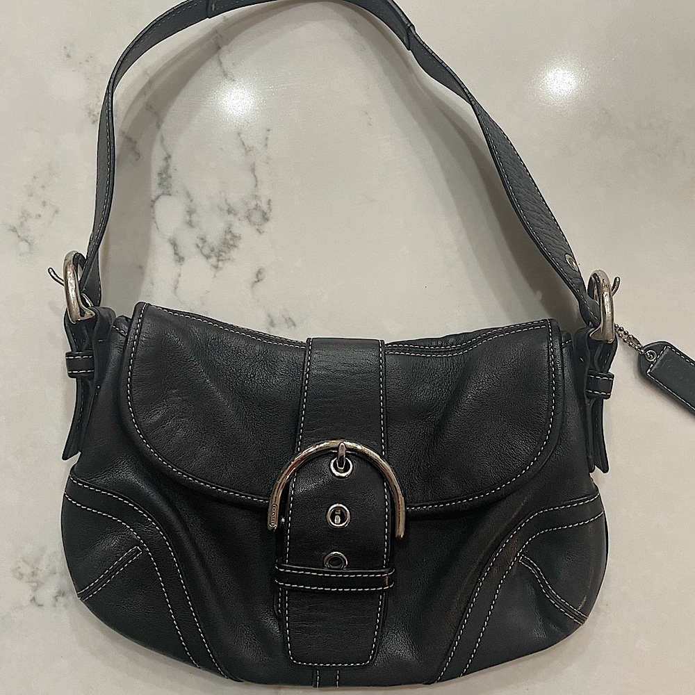 Black leather Coach Soho shoulder bag